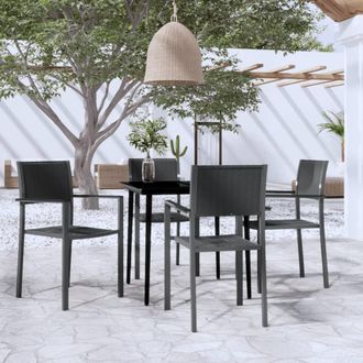 Berkfield Home 5 Piece Garden Dining Set Black