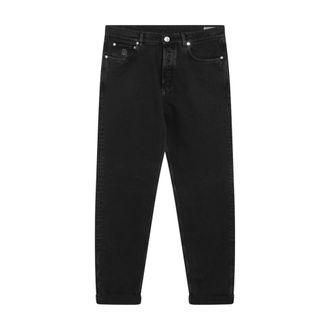Brunello Cucinelli Straight Fit Jeans, male, Black, XL, Garment-dyed Denim Trousers