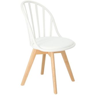OEM Silla Escandinava Sirena Blanca Madera Pl&aacute;stico