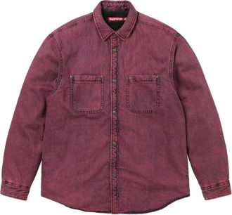 SUPREME Camicia denim con fodera in shearling - Rosso