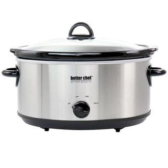 Better Chef 6 Quart Oval Slow Cooker with Removable Stoneware Crock in Silver at Nordstrom