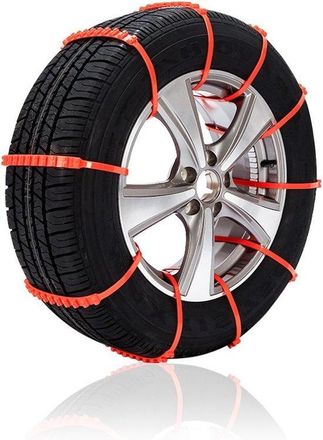 OEM Cadenas Para Nieve Para Coche - Correas Antideslizantes - Conducci&oacute;n Segura En Invierno - Ajuste Universal - 10 Unidades - Naranja