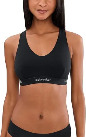 Icebreaker Merino 125 Cool-Litetm Sprite Racerback Bra Womens Bra Black : MD, Elastane/Lyocell/Wool
