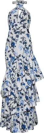 Cara Cara floral-print ruffled dress - White