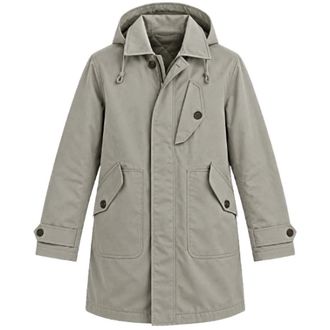 Ten c Ice Storm Car Coat Parka - Heren - Mantels - Grijs - Maat: L Katoen