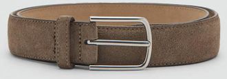 Mango Cintura pelle nappa beige - Uomo - 100 - MANGO MAN