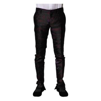 Dolce & Gabbana Multicolor Patroon Formele Broeken - Heren - Slim Fit Broeken - Veelkleurig - M - Polyester - Broeken