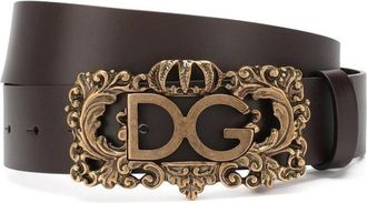 Dolce & Gabbana Accessoires, Dames, Bruin, ONE Size, Plain Buckle Bow Belt