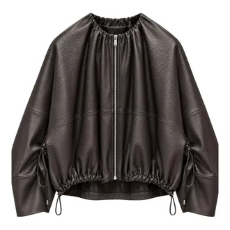Meimeij Design Volumetrico Bomber - Dames - Jassen - Bruin - Maat: S Leer