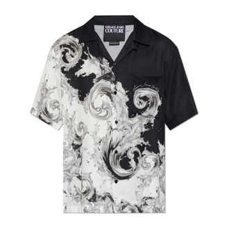 Versace Jeans Couture Short Sleeve Shirts, male, Black, Size: XL Barocco Print Shirt