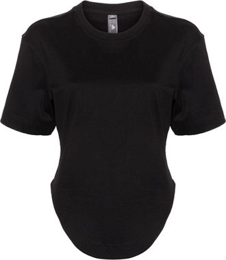 adidas by Stella McCartney elasticated-waist organic-cotton T-shirt - women - Organic Cotton - 2XS - Black