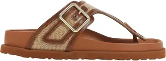Birkenstock Gizeh Frames Raffia - female - Birkenstock - Flip Flops - Brown - 3 UK - Shoes