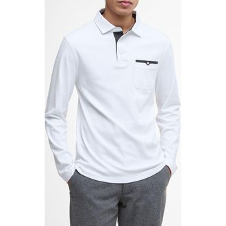 Barbour Corpatch Long Sleeve Polo in White at Nordstrom Rack, Size Xxx-Large