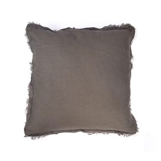 Bazar Bizar Funda de coj&iacute;n de lino en gris 50x50x2 cm
