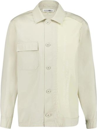 Maison Margiela Tonal Print Katoenen Jas - Heren - Zomerjassen - Wit - L - Katoen - Jassen