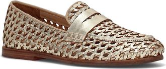 Frye Faith Woven Penny Loafer in Gold at Nordstrom, Size 8.5