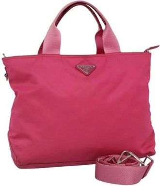Prada Pre-owned Handbags, female, Pink, Size: ONE SIZE Pre-owned Vintage Nylon Handbag