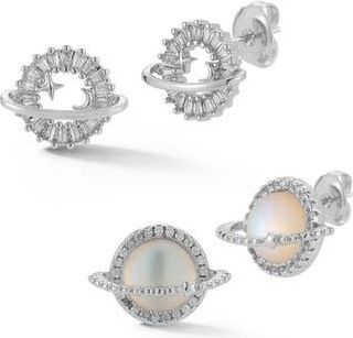 Glaze Jewelry Set of 2 Planet Stud Earrings in Silver at Nordstrom Rack