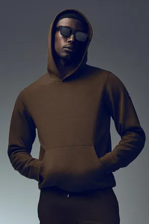 Alo | Waffle Lounge Hoodie in Espresso Brown, Size: Medium