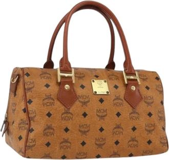 MCM Pre-owned Handbags, female, Brown, Size: ONE SIZE Pre-owned Boston Bag