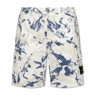 Stone Island Casual Shorts, male, Gray, Size: W33 Logo Shorts