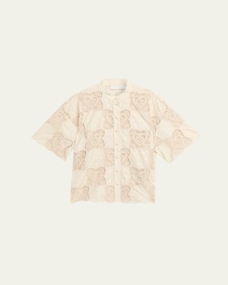 Zimmermann Wanderlust Embroidered Crochet Shirt