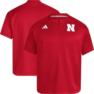 adidas Mens adidas Red Nebraska Huskers Dugout Coaches Adizero Notch Neck Pullover Top at Nordstrom, Size Medium