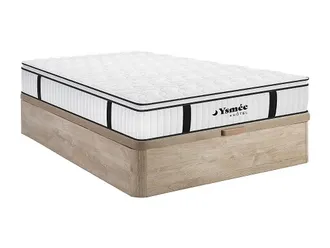 Vente-Unique Set 140x190 Rete vano Natur. chiaro+Mater. ignifugo molle insac. topper sp.28cm - DELICE di YSM&Eacute;E H&Ocirc;TEL