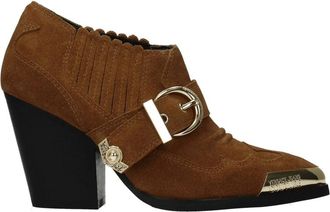 Versace Jeans Couture Suede Enkelboots - Dames - Cowboylaarzen - Bruin - 39 EU - Su&egrave;de - Schoenen