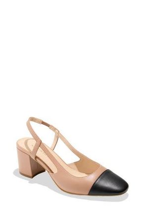 Jack Rogers Summer Cap Toe Slingback Sandal in Beige/Black at Nordstrom Rack, Size 8.5