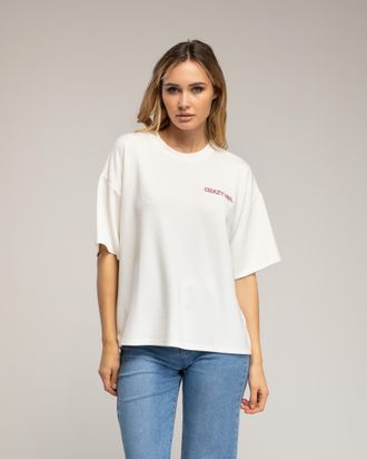 Tantra Sweatshirt met korte mouwen en de tekst crazy girl op de voorkant en de rug