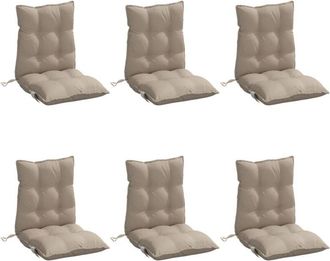 vidaXL Cojines Para Silla Respaldo Bajo 6 Uds Tela Oxford Gris Taupe Vidaxl