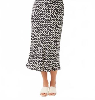 Karen Kane Satin Bias Cut Skirt In Print