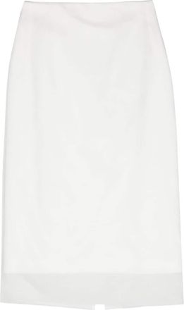 Sportmax double-layer pencil skirt - women - Linen/Flax/Cotton/Silk/Acetate/Cupro - 40 - White