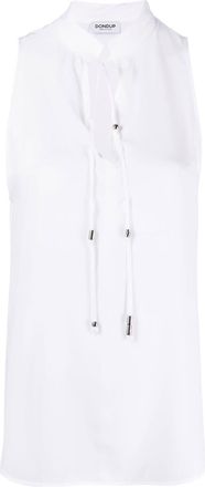 Dondup keyhole-neck sleeveless dress - women - Acetate/Silk - 38 - White