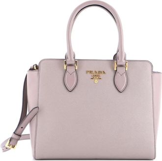 Prada Convertible Saffiano with Soft Calf Small tote bag - Neutrals