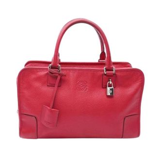 Loewe Pre-owned Handbag - Dames - Pre-owned - Rood - Maat: ONE Size Leer
