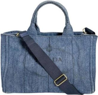 Prada Pre-owned Denim Tote Bag - Dames - Vintage Shopper - Blauw - ONE Size - Denim - Vintage