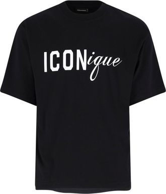 Dsquared2 Black ICONique Logo Crew Neck T-Shirt