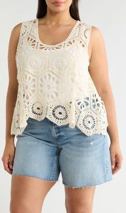 Forgotten Grace Swing Crop Cotton Crochet Top in Natural at Nordstrom Rack, Size 3 X