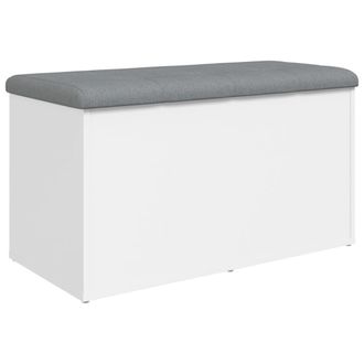 vidaXL Vidaxl - Banco Con Almacenaje Madera De Ingenier&iacute;a Blanco 82x42x45 Cm
