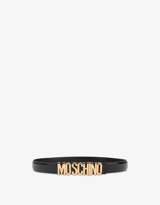 Moschino Leather belt with logo - Black