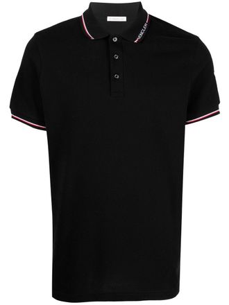Moncler logo-patch polo shirt - Black