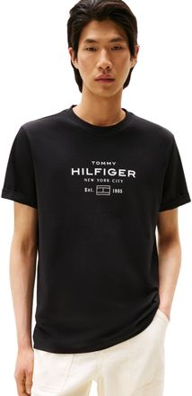 Tommy Hilfiger Mens Short Sleeve Round Neck Stack Graphic T-Shirt, Black (Black), XXL