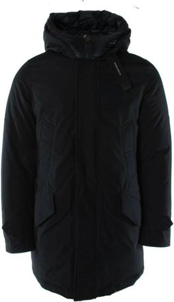Woolrich Jassen, Heren, Blauw, S, Katoen, Polar High Collar Parka