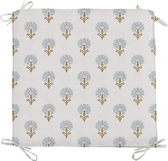 Ballard Designs Replacement Ottoman Cushion with Zipper - 24x23 - Box Edge, Montrose Cornflower - Ballard Designs