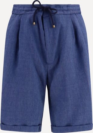 Brunello Cucinelli Bermuda in chevron di lino e lana vergine Man 56