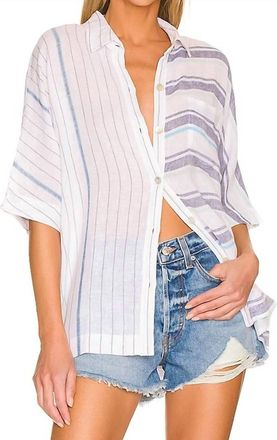 Rails Finley Shirt In Mixed Aegean Blue Stripe