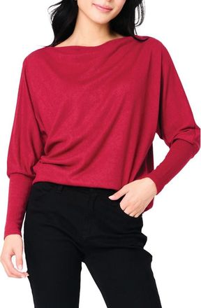 Gibsonlook Slouchy Luxe Boatneck Top in Cranberry at Nordstrom, Size Xx-Large