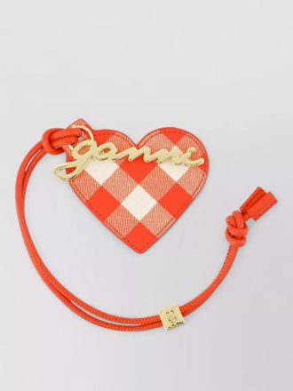 Ganni heart keyring leather bag charm